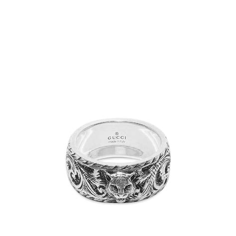 gucci thin feline head ring|Gucci feline head belt.